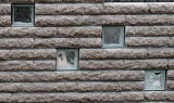 ガラスブロック塀写真　神奈川県横浜市中区本牧　旭化成ヘーベルハウスでご新築の外構工事写真　エスビック　たまゆら　：エクステリア横浜