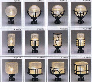門灯　ルミネクス照明　ＫＭ１型（丸型）　ＫＭ２型（円筒型）　ＫＭ３型（角型）　調光タイプの人感センサー付