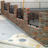 レンガ塀　施工写真　レンガ塀＋鋳物フェンスの組み合わせ（神奈川県横浜市）